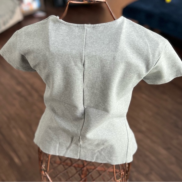 J. Crew Gray Fitted Ruffle Short Sleeve Top XS - Picture 8 of 11